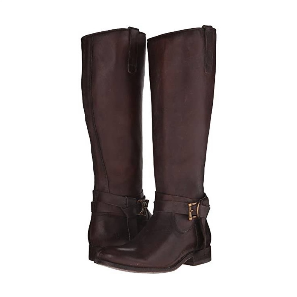 Frye Melissa Knotted High Dark Brown Boots 8